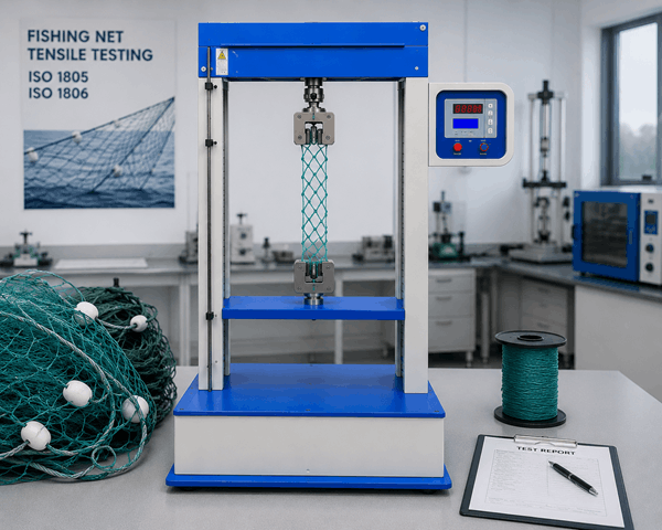 Fishing net tensile strength testing to ISO1805 and ISO1806